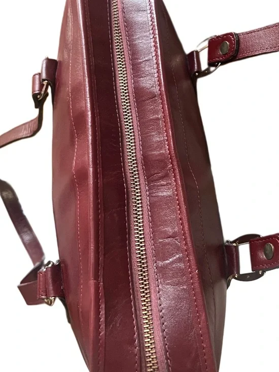 Etienne Aigner Vintage Leather Business Deep Burgundy Shoulder Bag - Picture 5 of 10